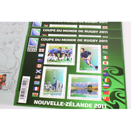 LOT DE 20 BLOCS KARATÉ/RUGBY TIMBRES 0.89 EUROS POUR AFFRANCHIR, FACIALE 62.30€