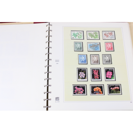 COLLECTION MONACO 1980 A 1986 TIMBRES NEUFS ALBUM SAFE VALEUR FACIALE 187 EUROS