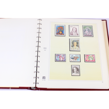 COLLECTION MONACO 1976 A 1983 TIMBRES NEUFS ALBUM SAFE VALEUR FACIALE 121 EUROS