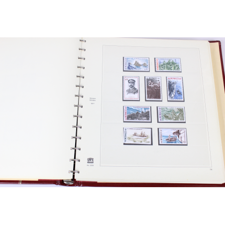 COLLECTION MONACO 1976 A 1983 TIMBRES NEUFS ALBUM SAFE VALEUR FACIALE 121 EUROS