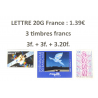 LOT POUR AFFRANCHIR 100 LETTRES 20G FRANCE AVEC 3 TIMBRES EN FRANCS