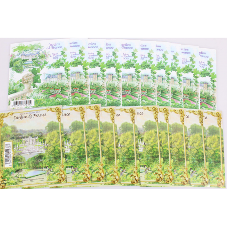 LOT 20 BLOCS JARDINS FRANCE 2011-12 TIMBRES 2.40EUR POUR AFFRANCHIR, FACIALE 96€