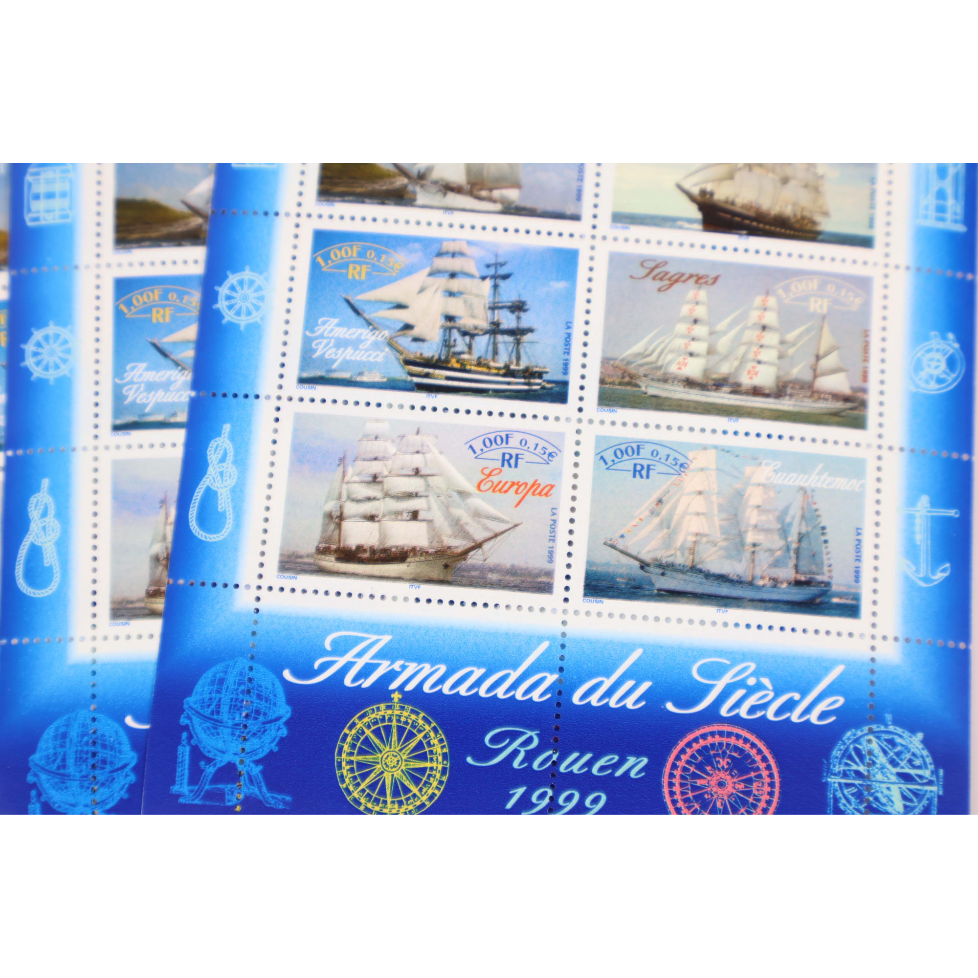 LOT 50 BLOCS N° 25 ARMADA DU SIÈCLE, TIMBRES NEUFS** 0.15€ X 10 - FACIALE 75€