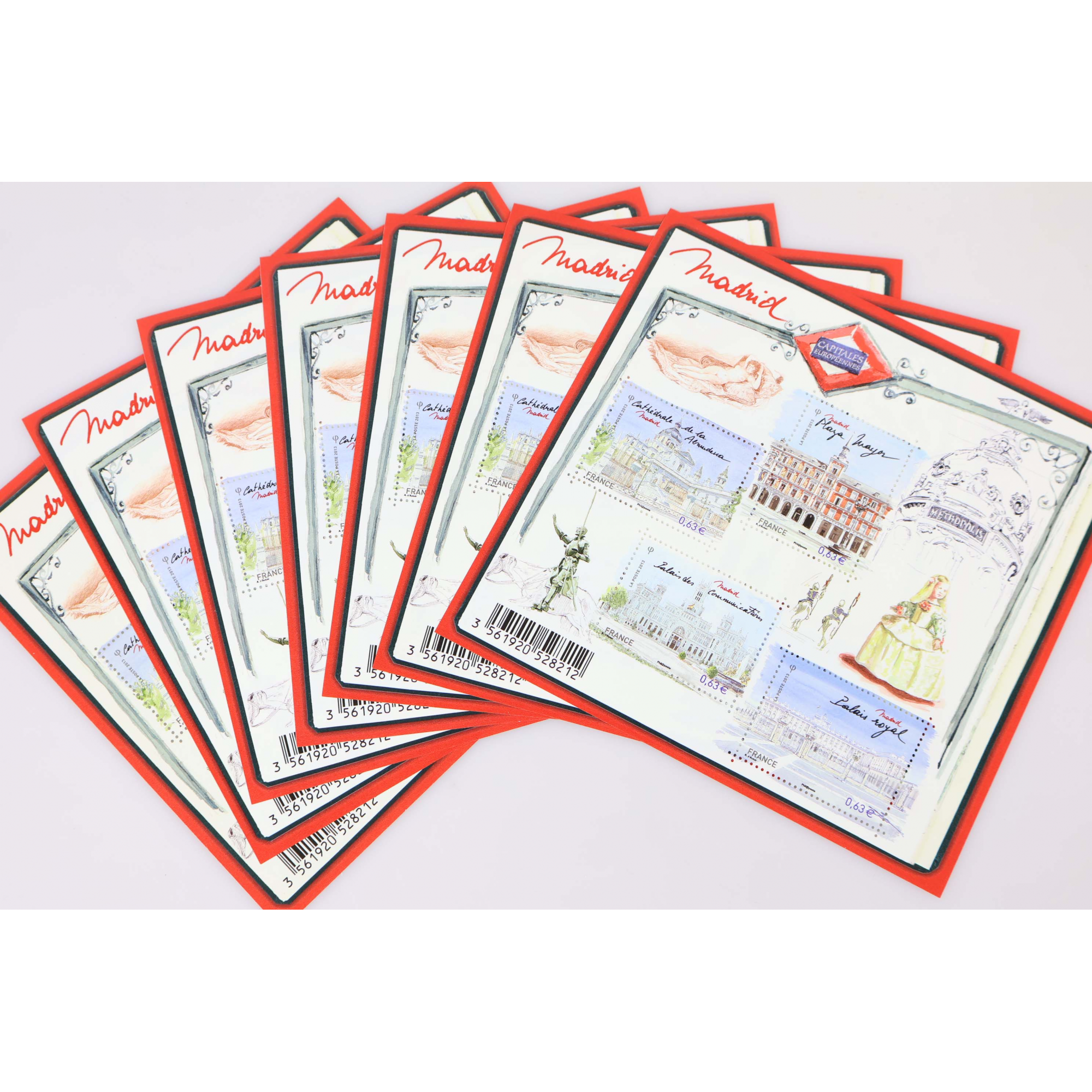 LOT 25 BLOCS N° F4730 MADRID, TIMBRES NEUFS** 0.63€ X 4 - VALEUR FACIALE 63€