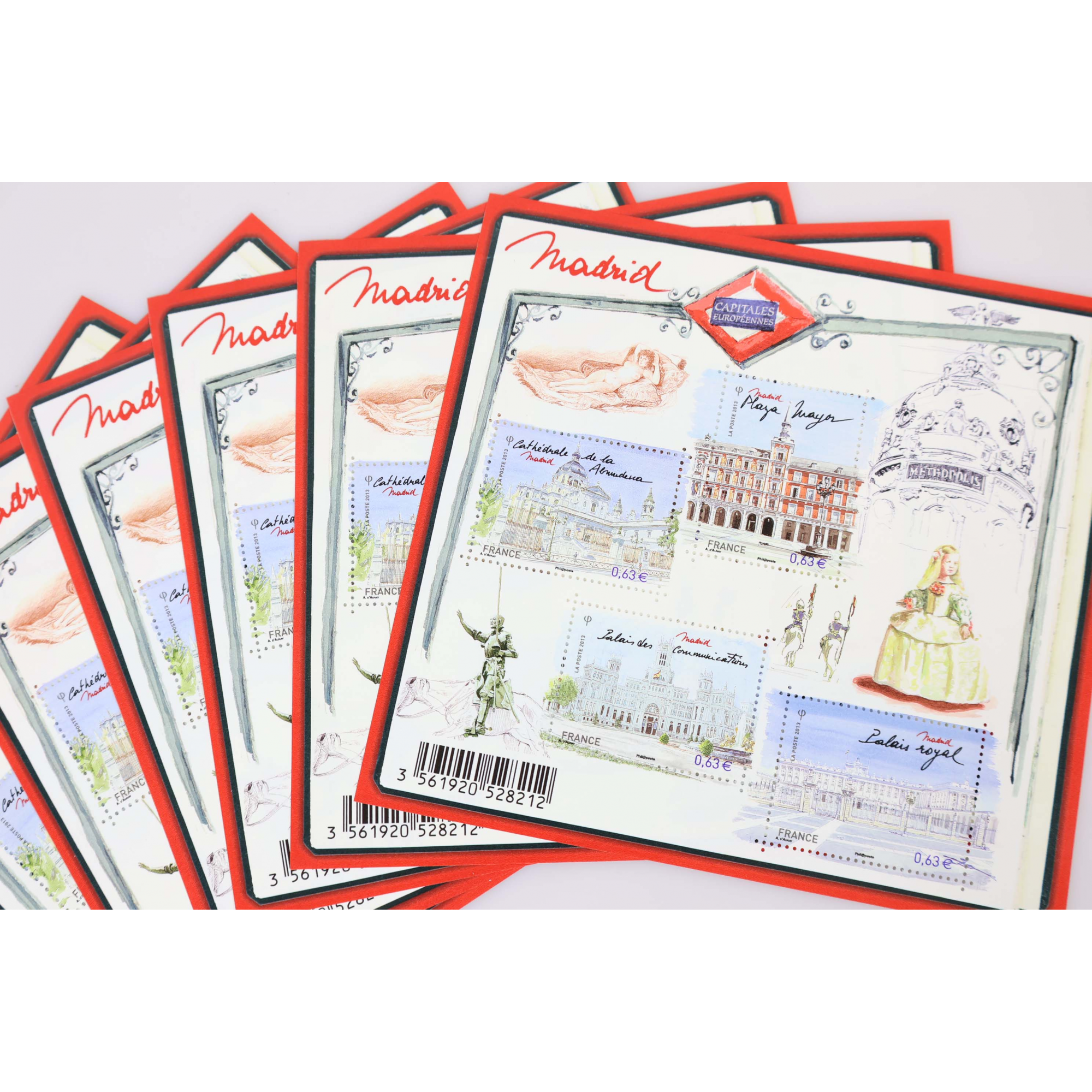 LOT 25 BLOCS N° F4730 MADRID, TIMBRES NEUFS** 0.63€ X 4 - VALEUR FACIALE 63€