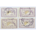 FRANCE LOT DE 4 TIMBRES N° 122 2f TYPE MERSON, TIMBRES OBLITÉRÉS COTE 360 EUROS