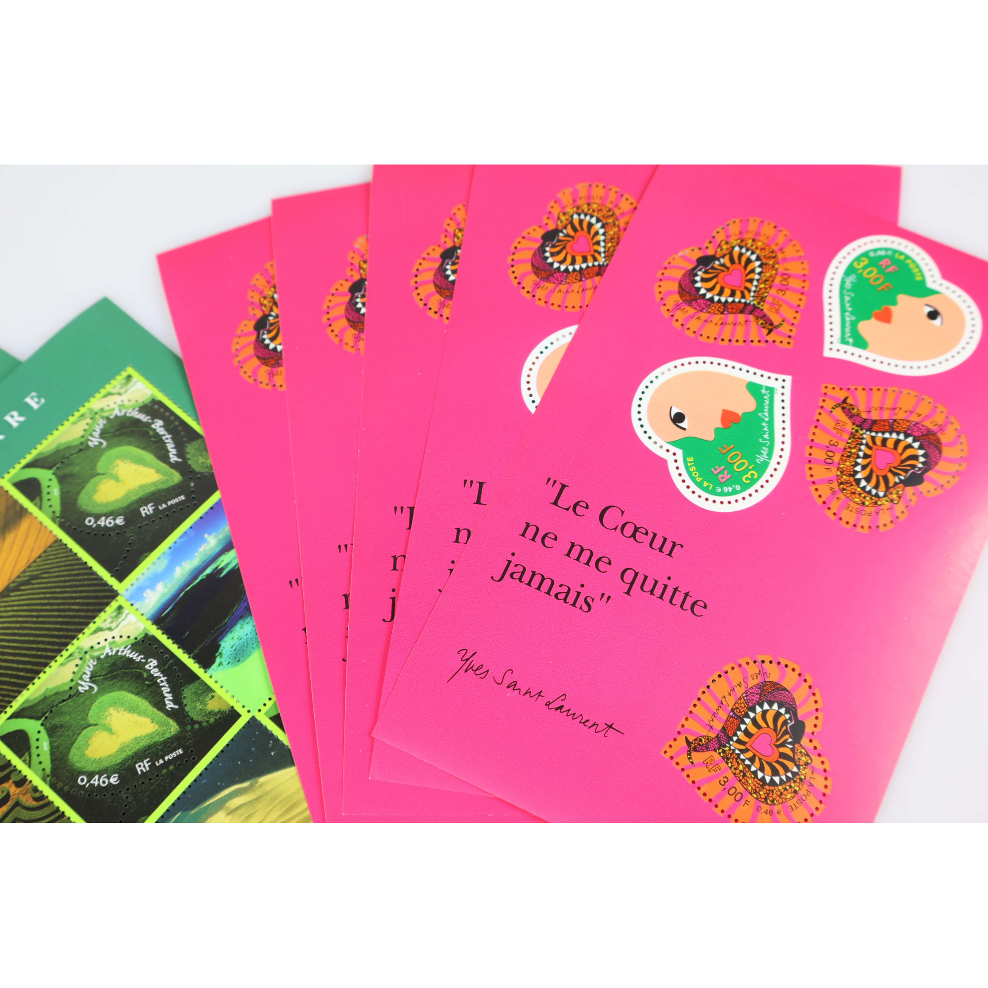 LOT 20 BLOCS N° 27/43 ST VALENTIN COEURS, TIMBRES NEUFS** 0.46€ X 5, FACIALE 46€