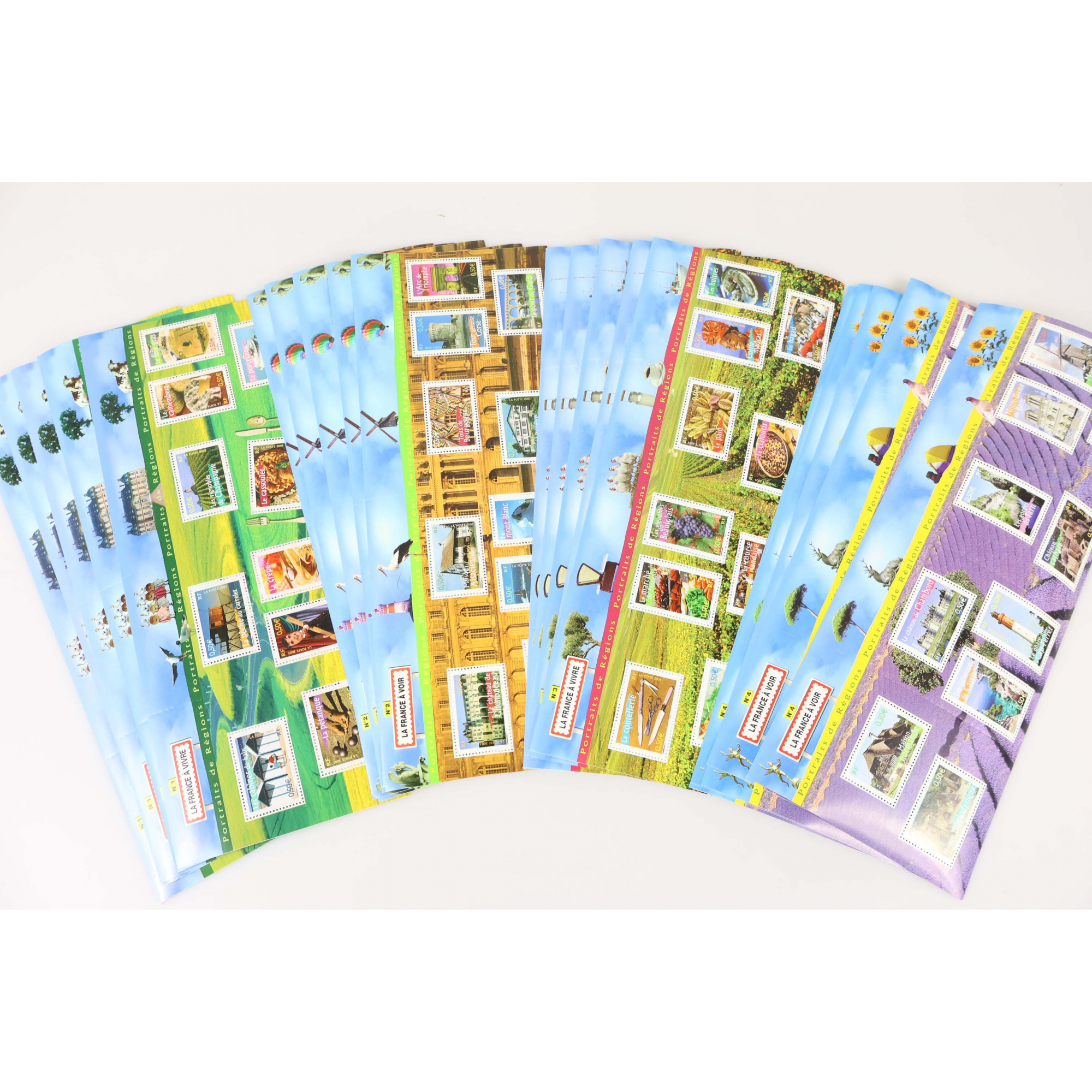 LOT 20 BLOCS N° 57/61/68/77 PORTRAITS DE RÉGIONS, TIMBRES NEUFS** 0.50€, VF 100€