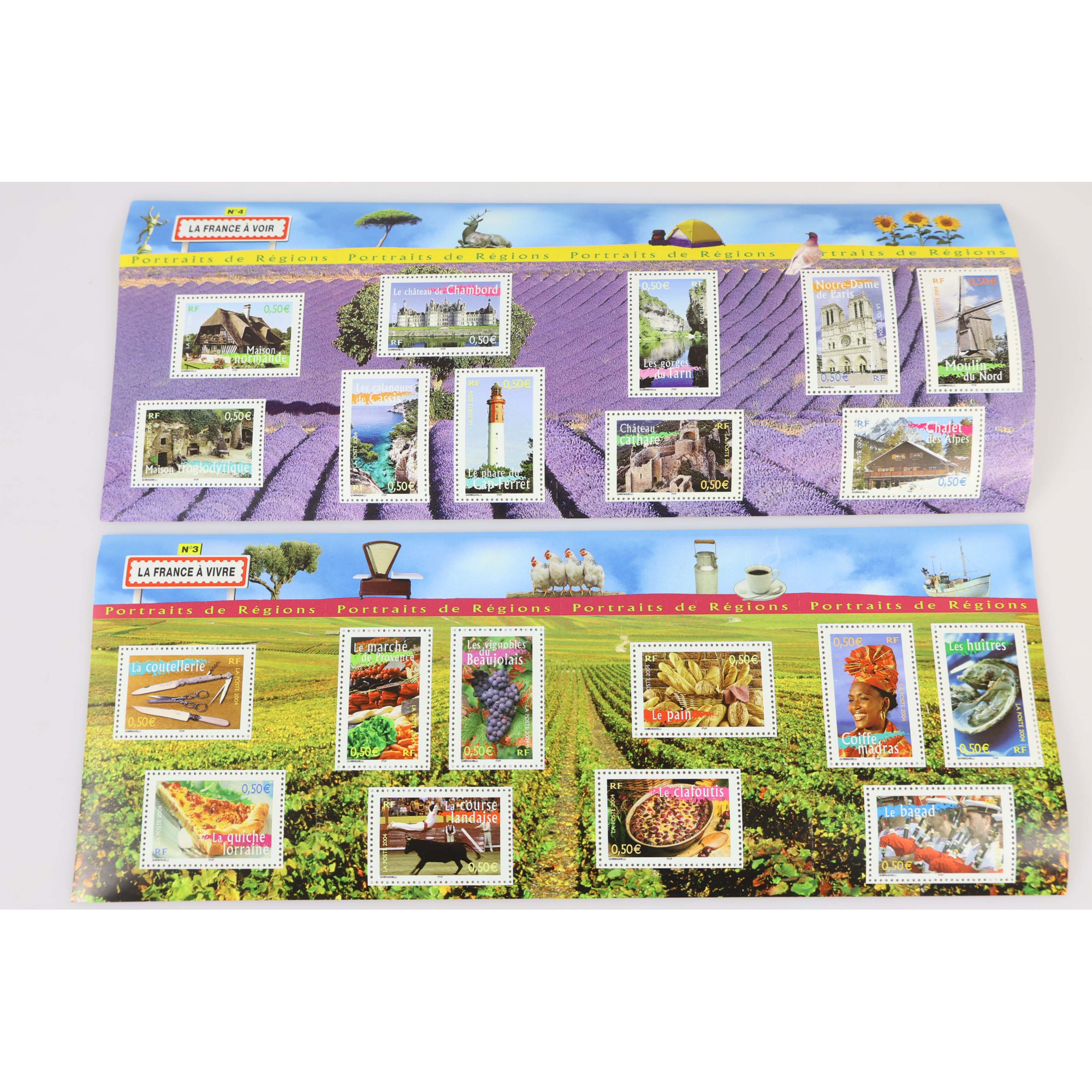 LOT 20 BLOCS N° 57/61/68/77 PORTRAITS DE RÉGIONS, TIMBRES NEUFS** 0.50€, VF 100€