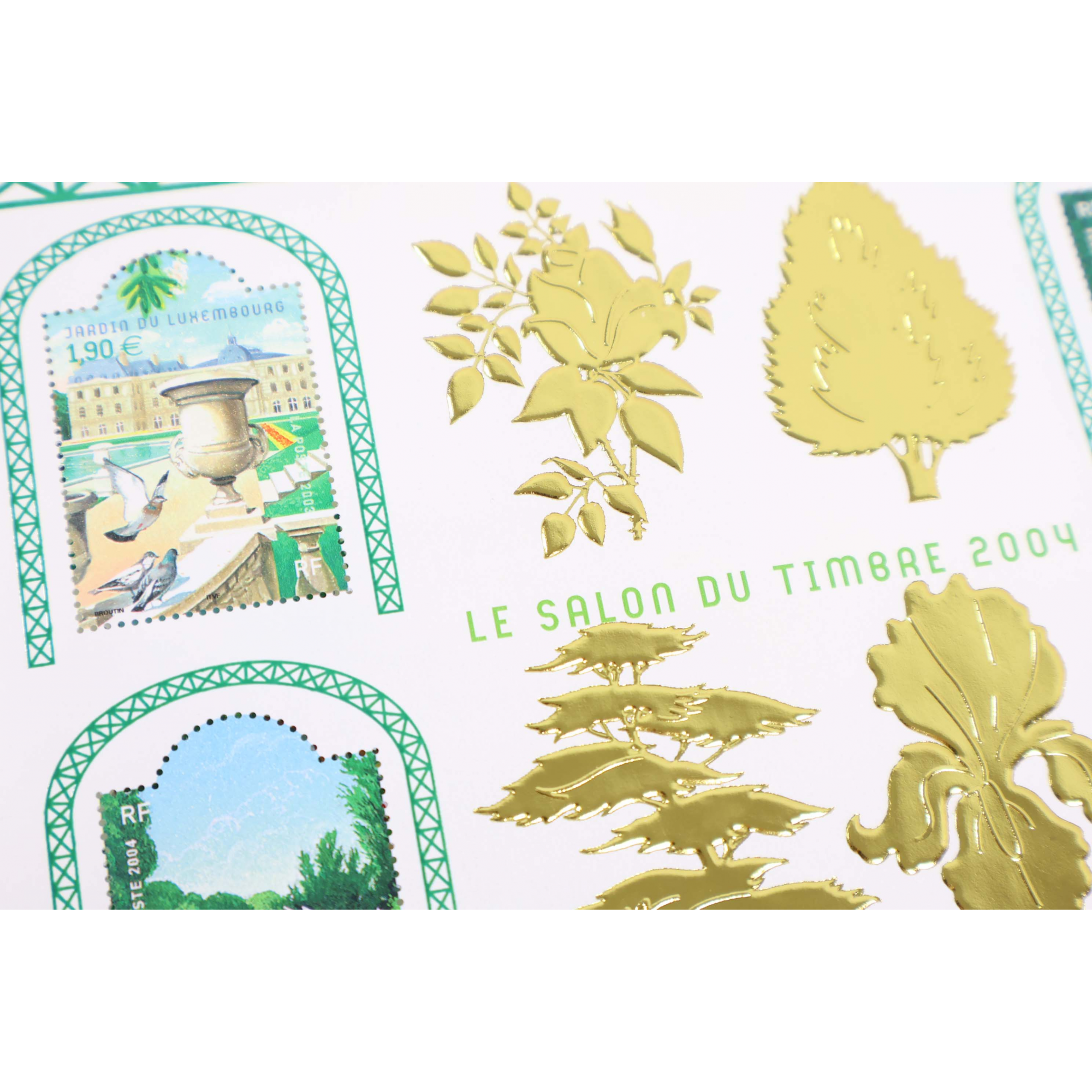 LOT 10 BLOCS N° 71 SALON DU TIMBRE 2004, TIMBRES NEUFS** 1.90€ X 4 FACIALE 76€
