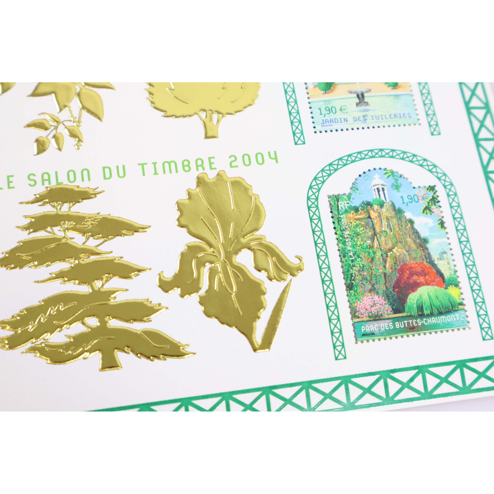 LOT 10 BLOCS N° 71 SALON DU TIMBRE 2004, TIMBRES NEUFS** 1.90€ X 4 FACIALE 76€