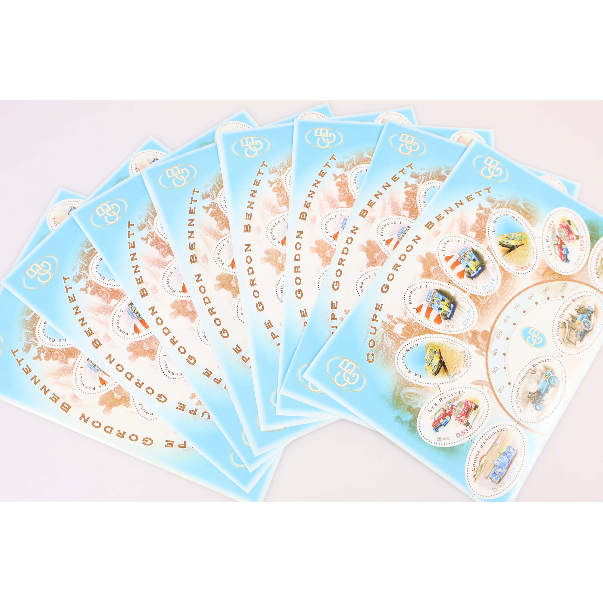 LOT 15 BLOCS N° 86 COUPE GORDON BENNETT TIMBRES NEUFS** 0.53€ X 10 FACIALE 79.5€