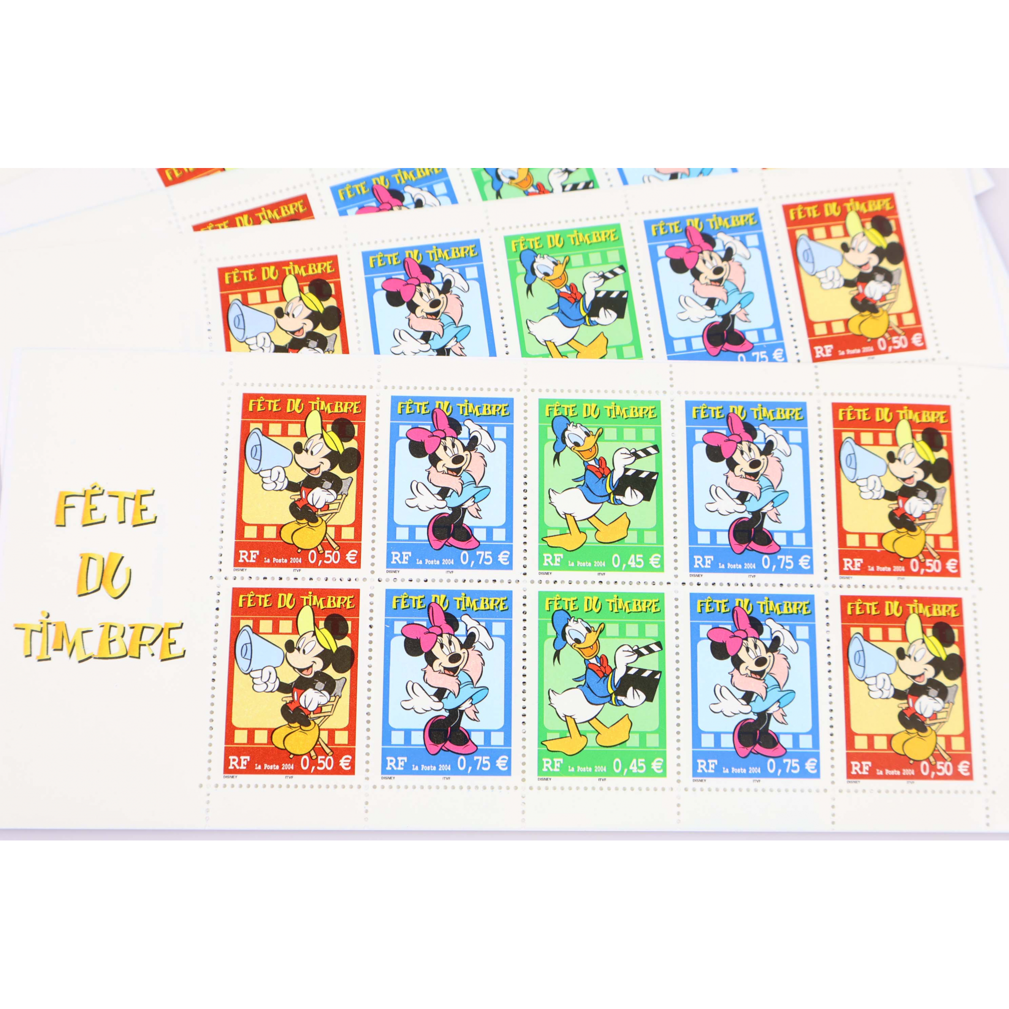 LOT 15 CARNETS BC3641a FETE DU TIMBRE 2004 DISNEY TIMBRES NEUFS** FACIALE 88.50€