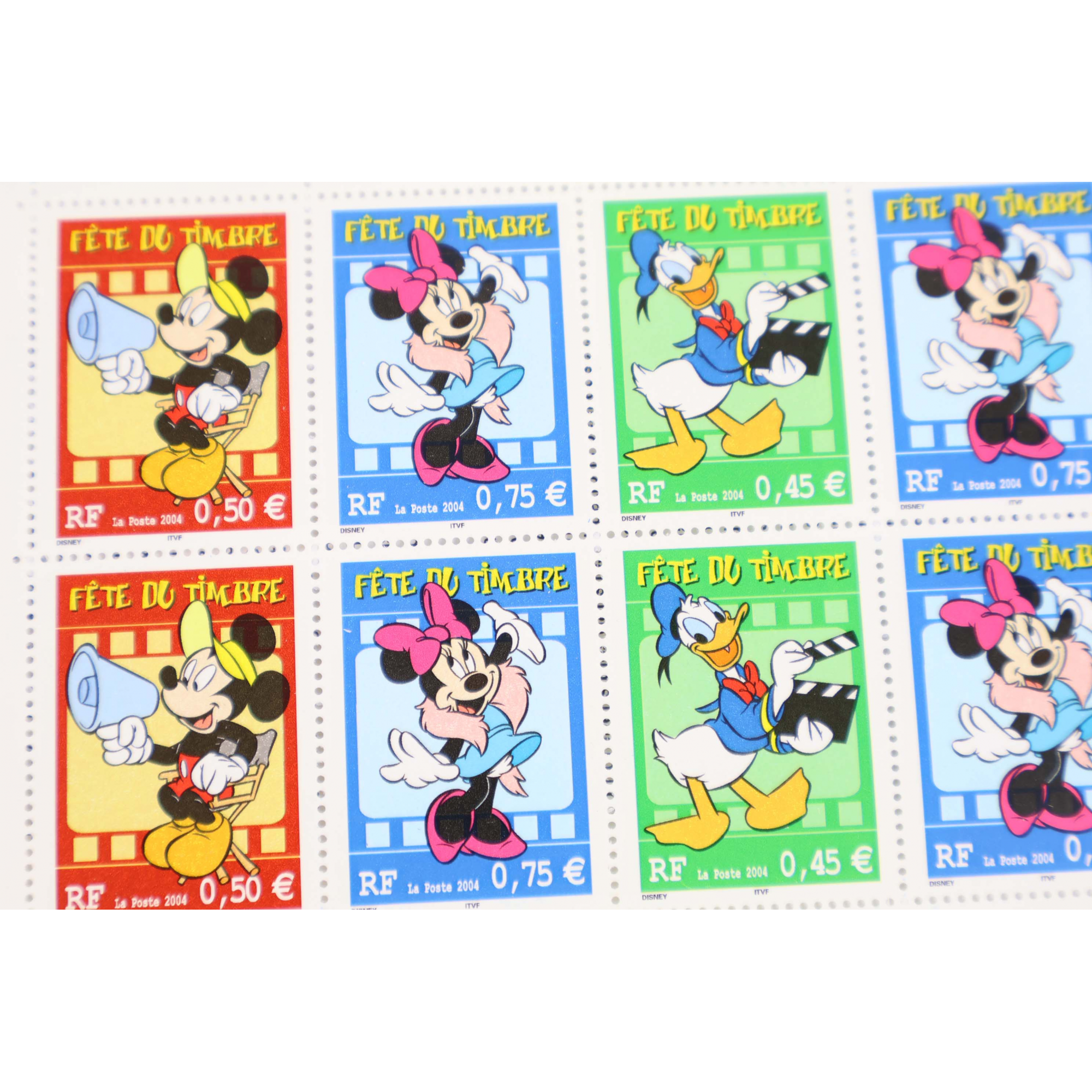 LOT 15 CARNETS BC3641a FETE DU TIMBRE 2004 DISNEY TIMBRES NEUFS** FACIALE 88.50€