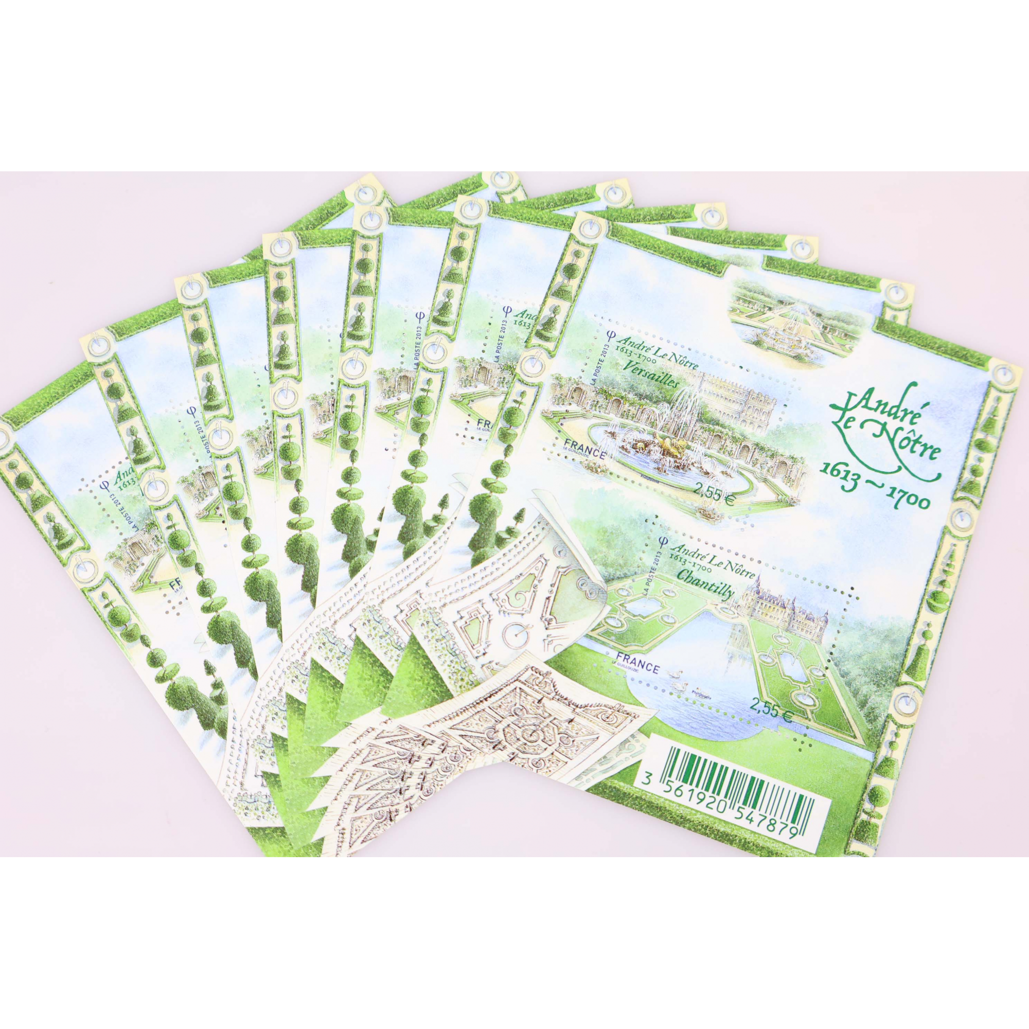 LOT 15 BLOCS N° F4751 JARDINS FRANCE, TIMBRES NEUFS** 2.55€ x 2 - FACIALE 76.50€