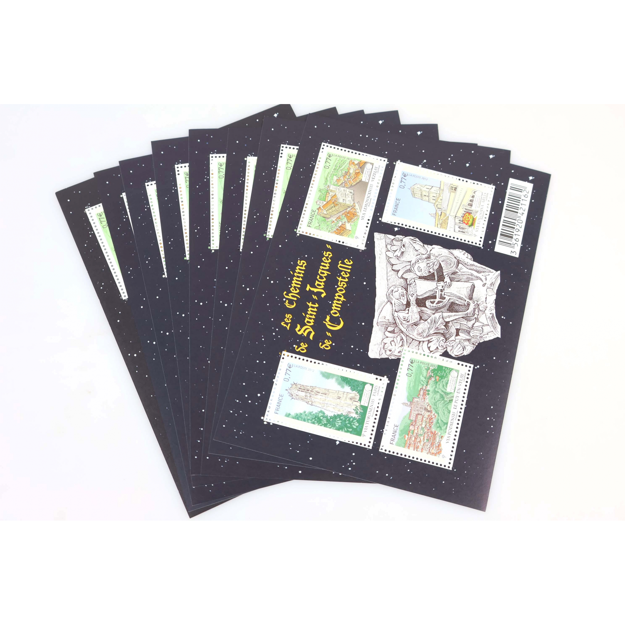 LOT 20 BLOCS N° F4641 COMPOSTELLE 2012 TIMBRES NEUFS** 0.77€ X 4 - FACIALE 61.6€