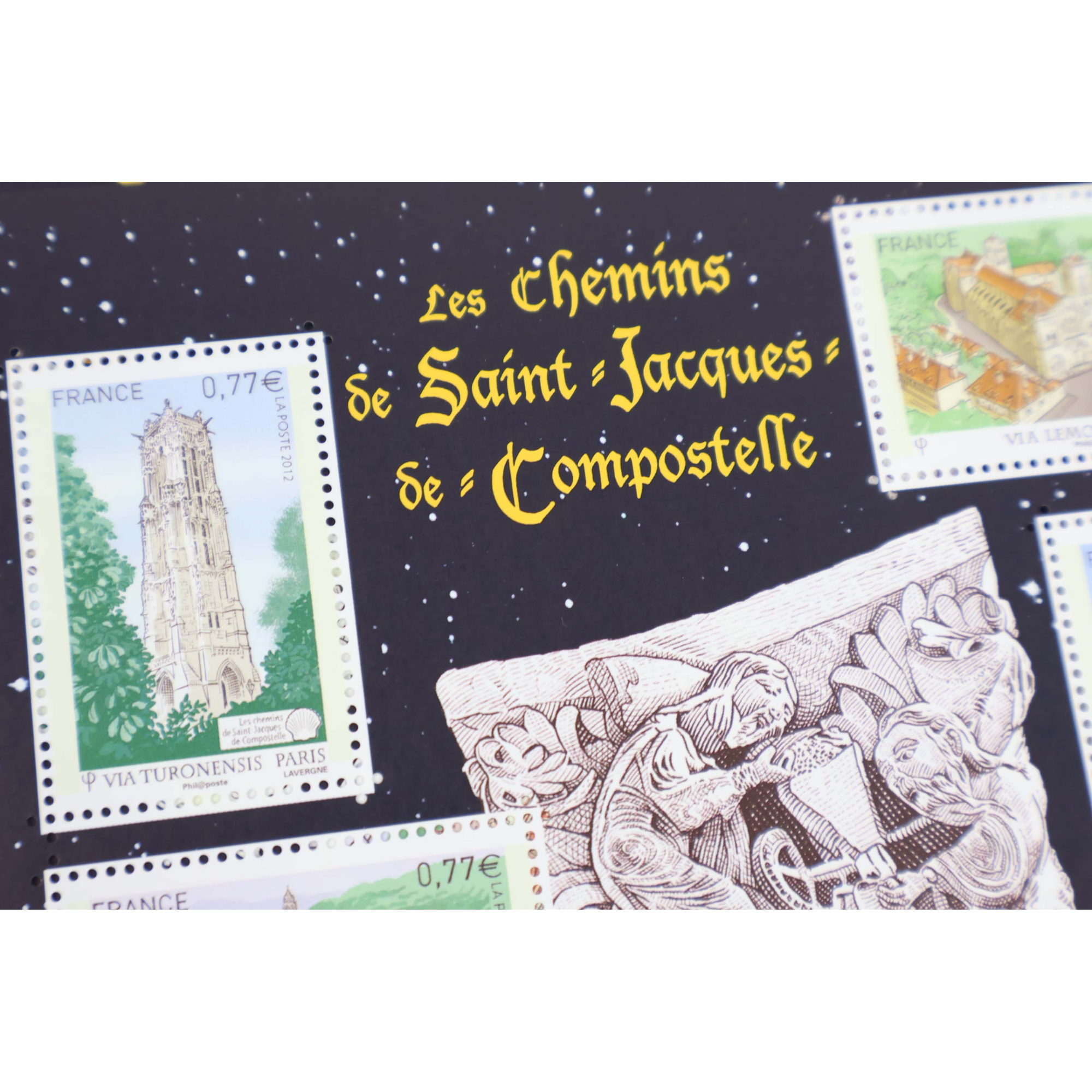 LOT 20 BLOCS N° F4641 COMPOSTELLE 2012 TIMBRES NEUFS** 0.77€ X 4 - FACIALE 61.6€