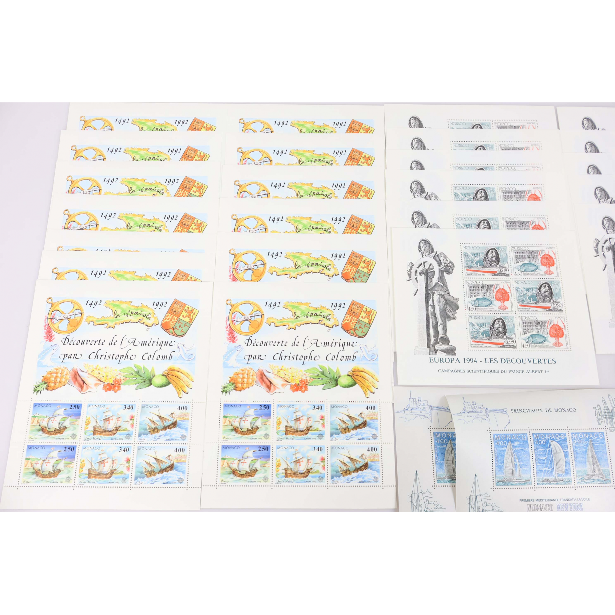 LOT DE BLOCS FEUILLETS DE MONACO, TIMBRES NEUFS** VALEUR FACIALE 83 EUROS