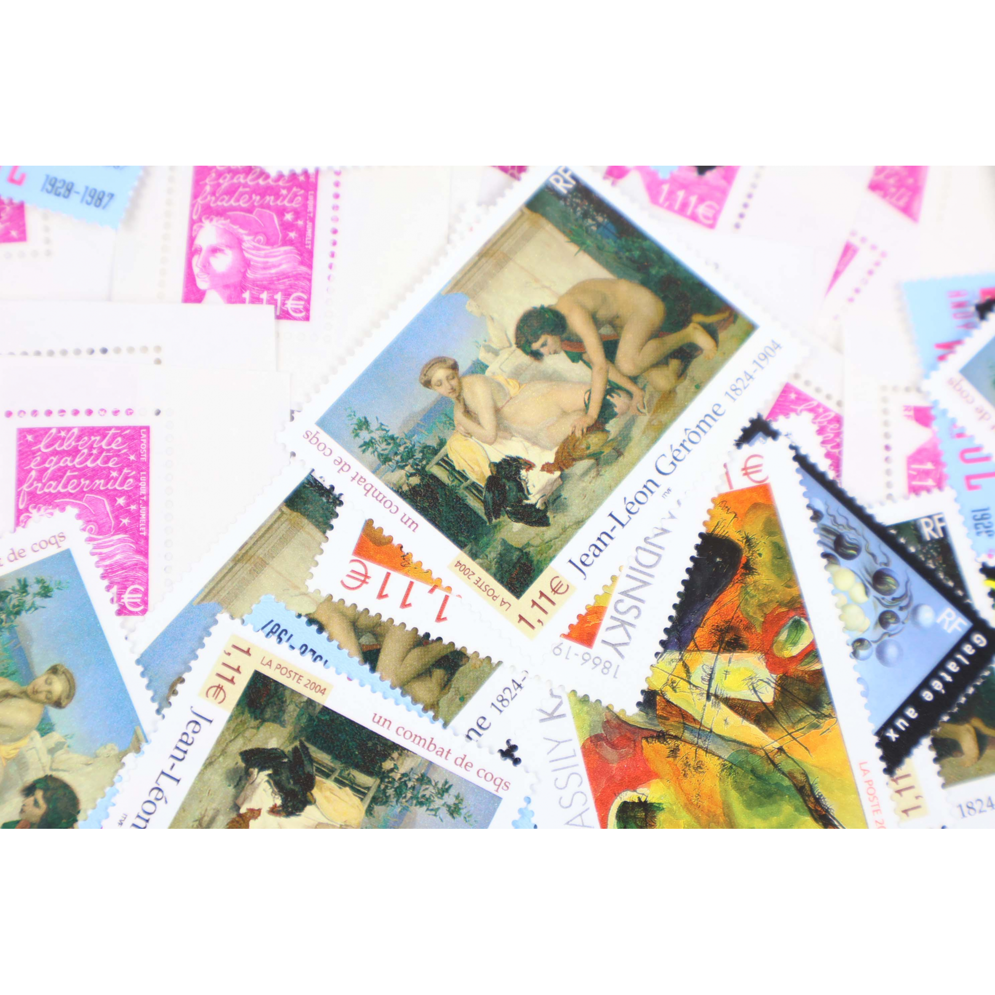 LOT DE 100 TIMBRES FRANCE NEUFS AFFRANCHISSEMENT 1.11 EUROS, SOUS FACIALE