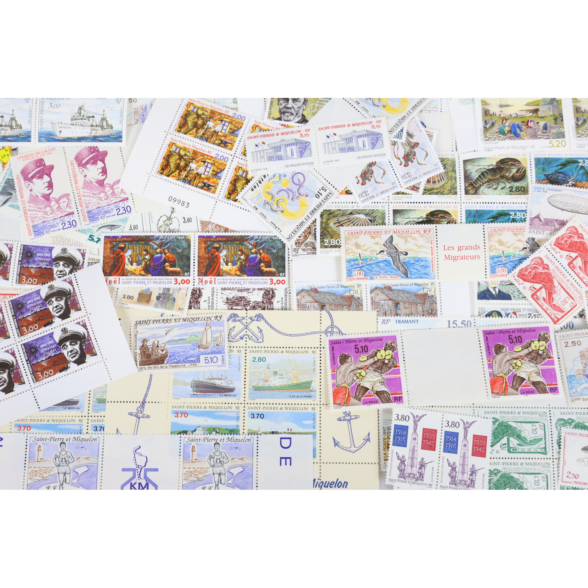 STOCK TIMBRES SAINT PIERRE ET MIQUELON DE FIN 80 A 2000 , NEUFS** VF 742€
