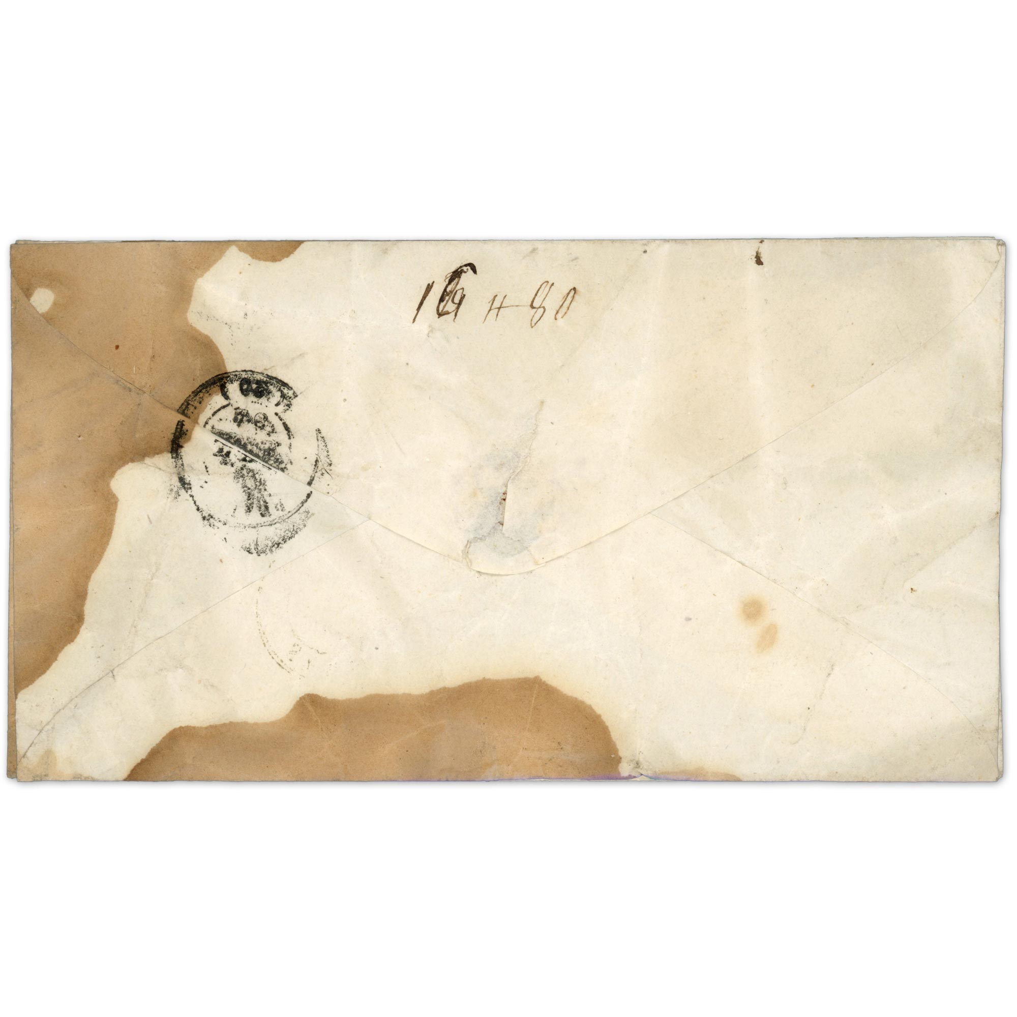 FRANCE PAIRE DE TIMBRES N° 15 TYPE NAPOLÉON OBLITÉRÉS SUR ENVELOPPE, COTE 1400€