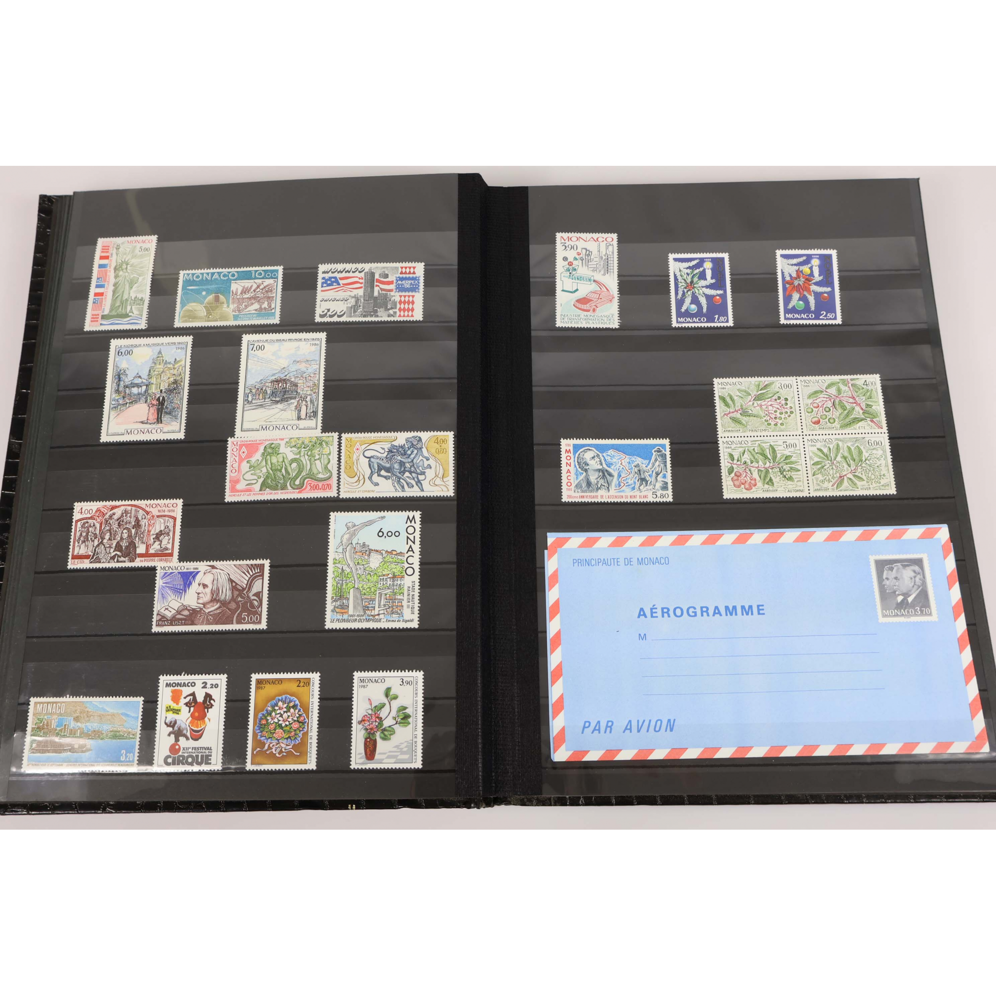 COLLECTION DE TIMBRES DE MONACO, NEUFS** DE 1985 A 1996 - FACIALE 335 EUROS