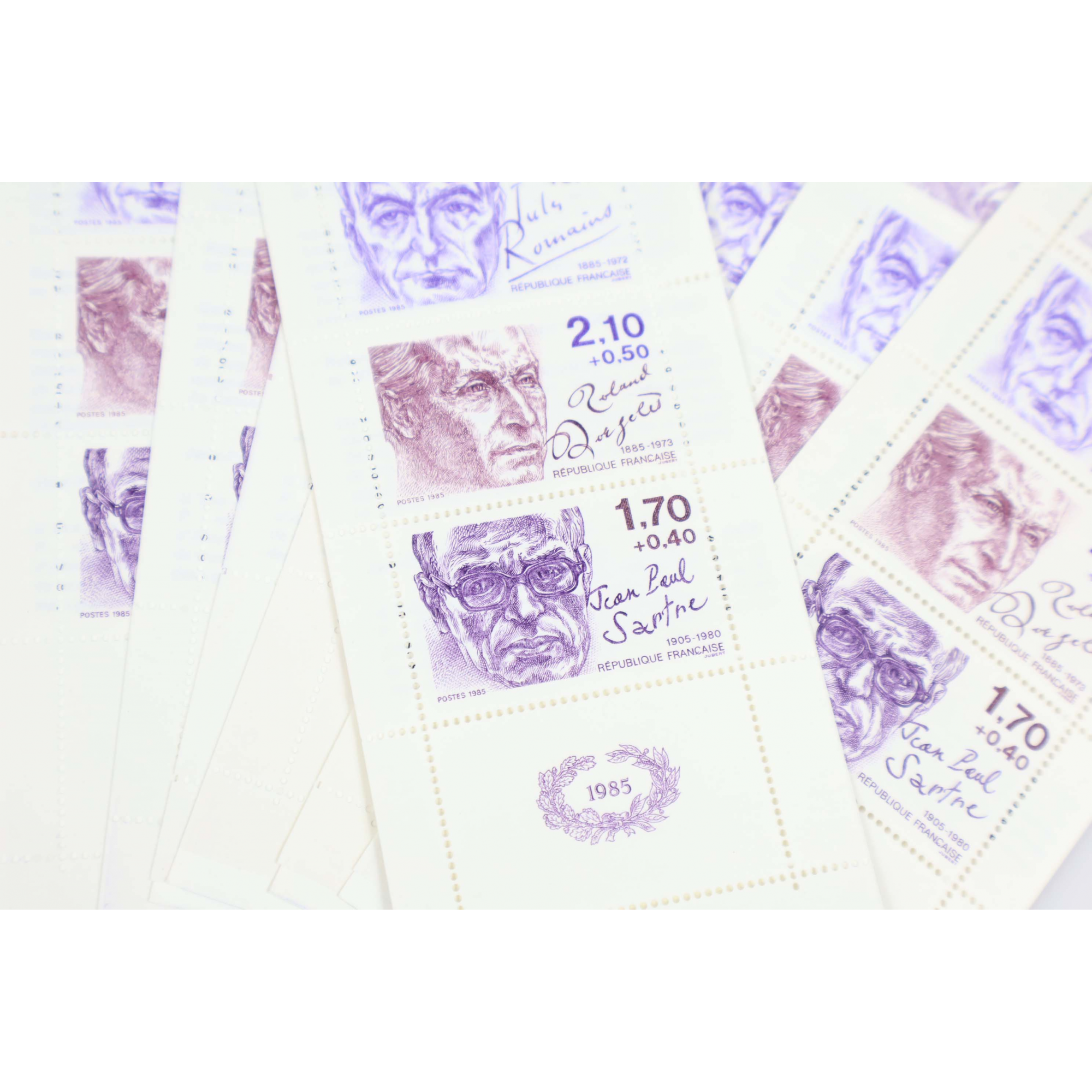 LOT 25 CARNETS BC2360A PERSONNAGES CÉLÈBRES 1985 TIMBRES NEUFS**, FACIALE 43.44€