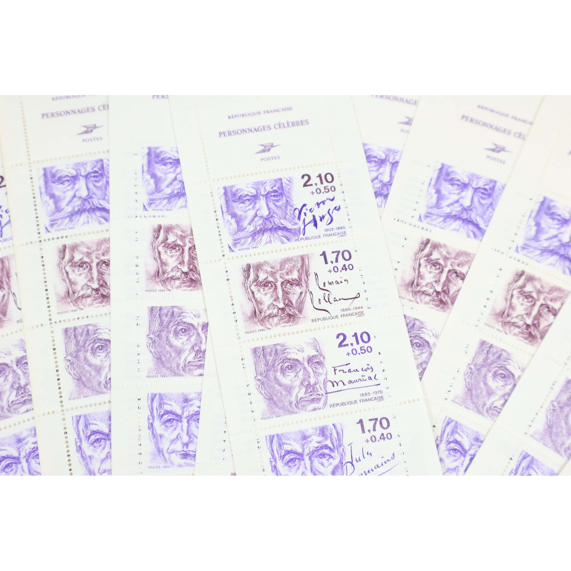 LOT 25 CARNETS BC2360A PERSONNAGES CÉLÈBRES 1985 TIMBRES NEUFS**, FACIALE 43.44€