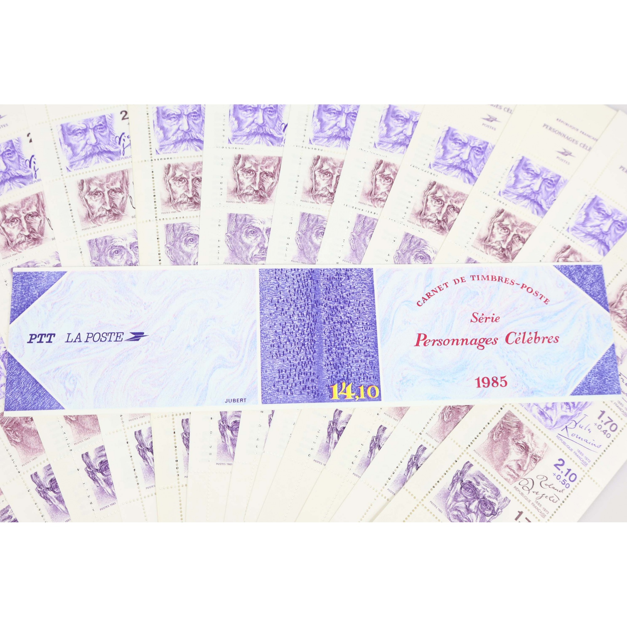 LOT 25 CARNETS BC2360A PERSONNAGES CÉLÈBRES 1985 TIMBRES NEUFS**, FACIALE 43.44€