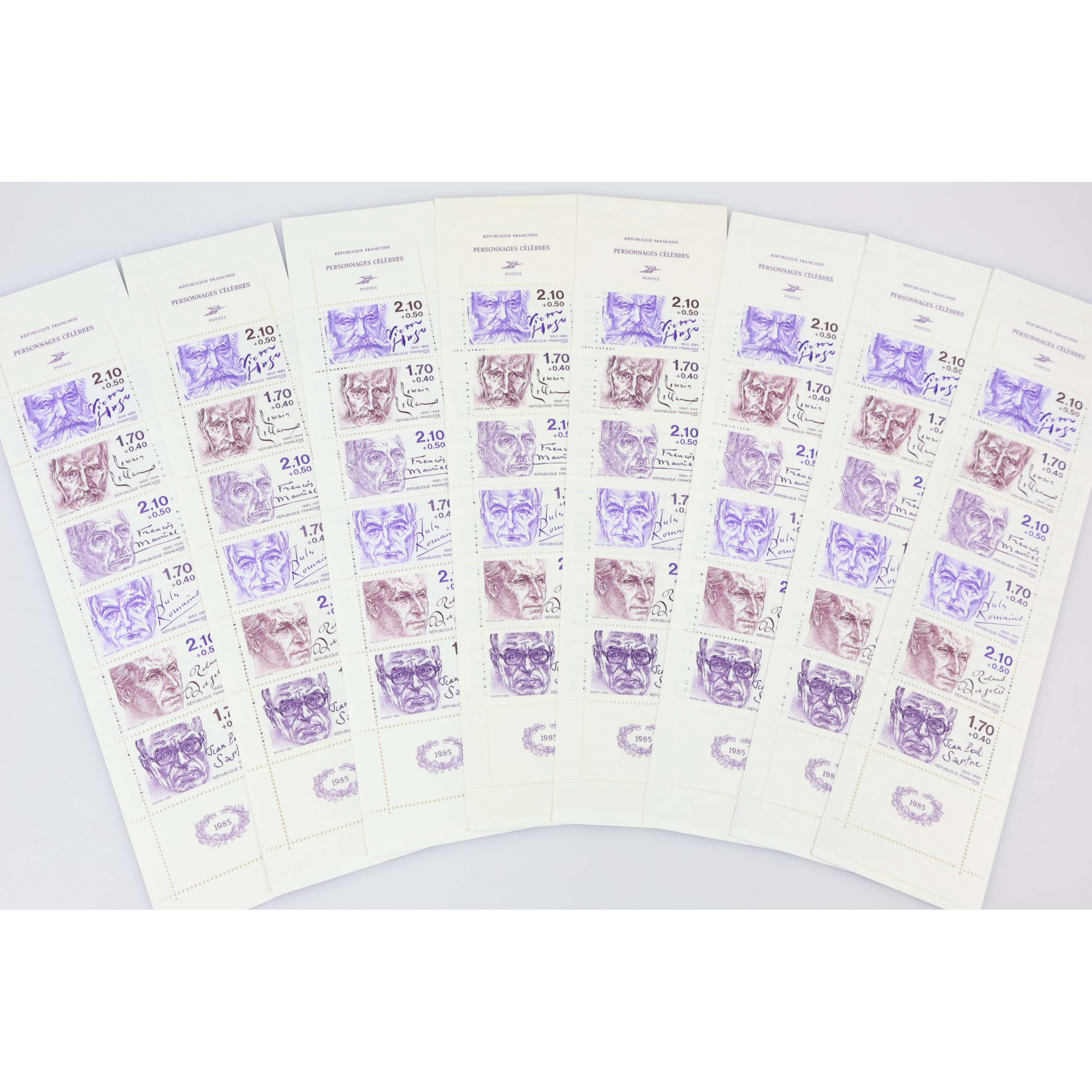 LOT 25 CARNETS BC2360A PERSONNAGES CÉLÈBRES 1985 TIMBRES NEUFS**, FACIALE 43.44€
