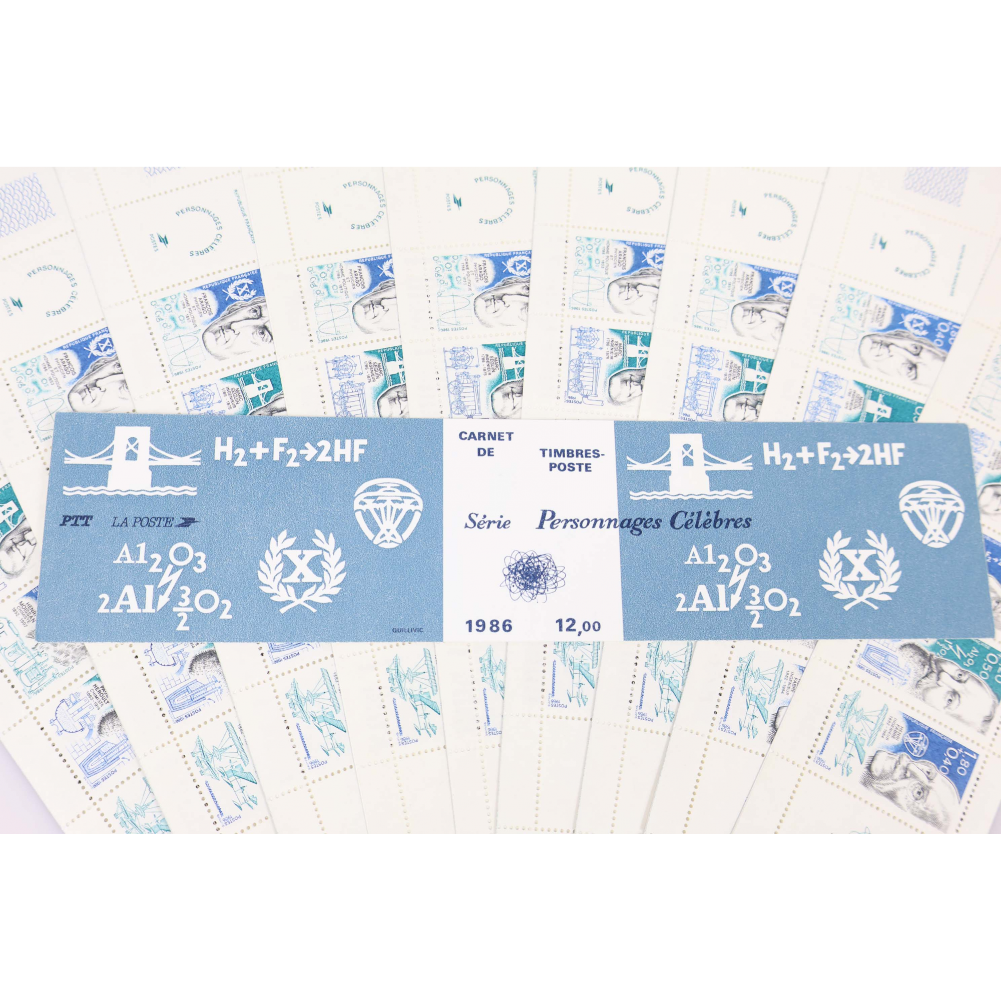 LOT 30 CARNETS BC2400A PERSONNAGES CÉLÈBRES 1986 TIMBRES NEUFS**, FACIALE 44.82€