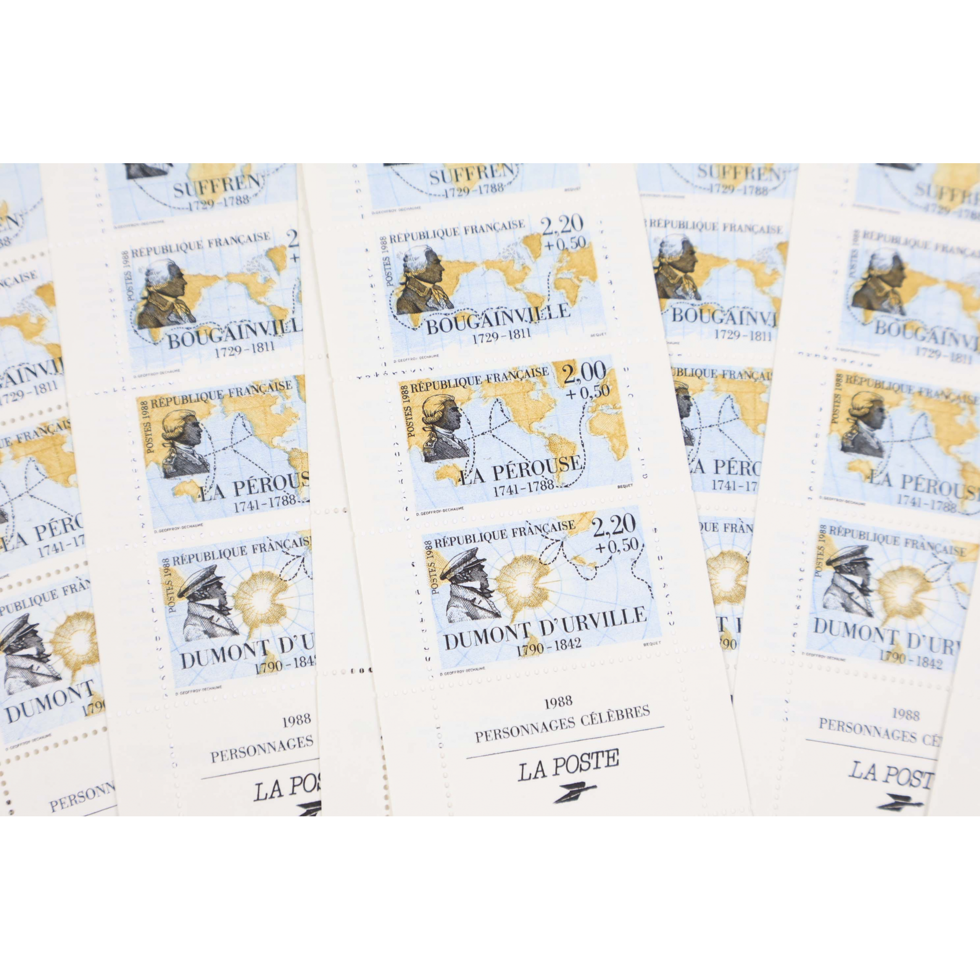 LOT 45 CARNETS BC2523 PERSONNAGES CÉLÈBRES 1988 TIMBRES NEUFS**, FACIALE 86.43€