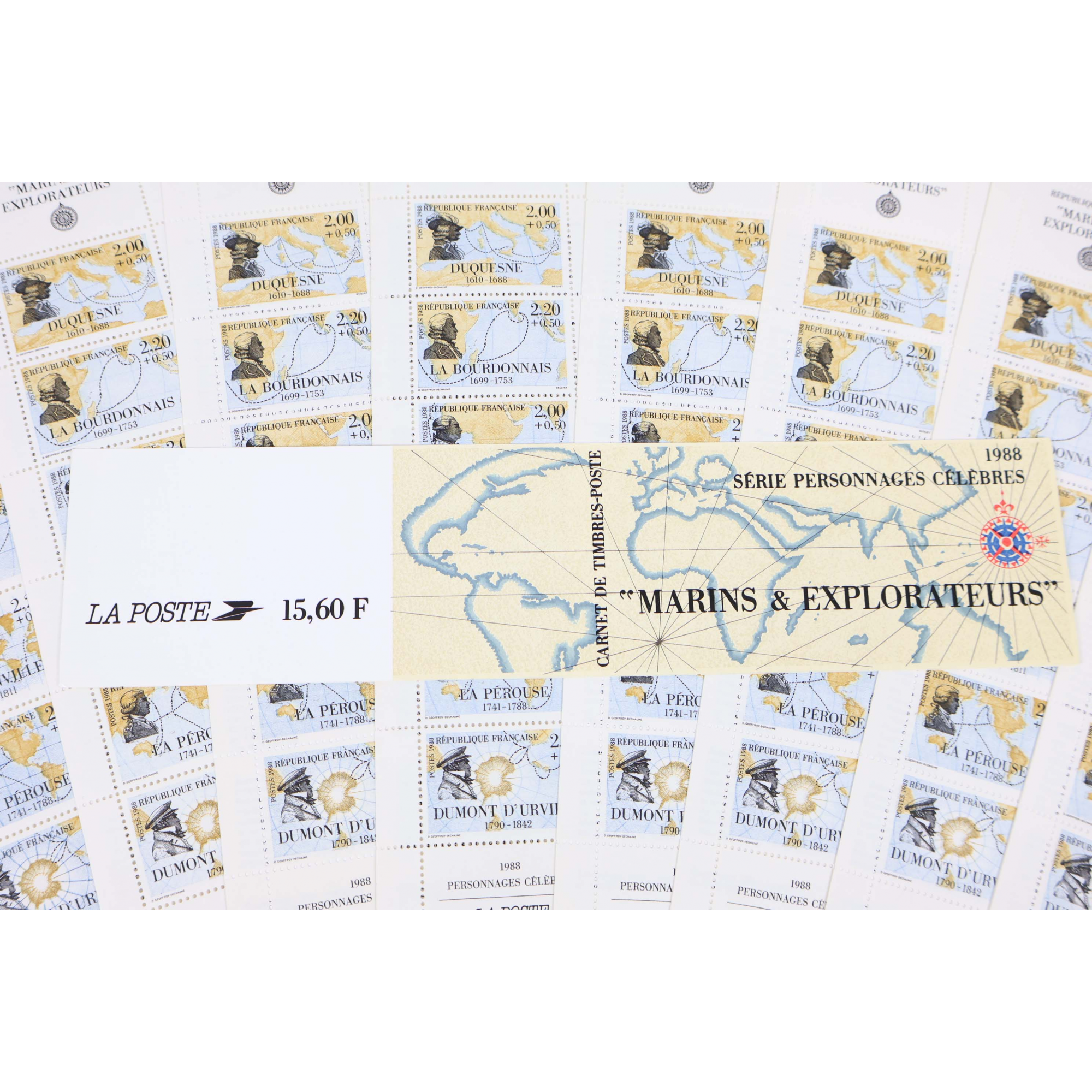 LOT 45 CARNETS BC2523 PERSONNAGES CÉLÈBRES 1988 TIMBRES NEUFS**, FACIALE 86.43€