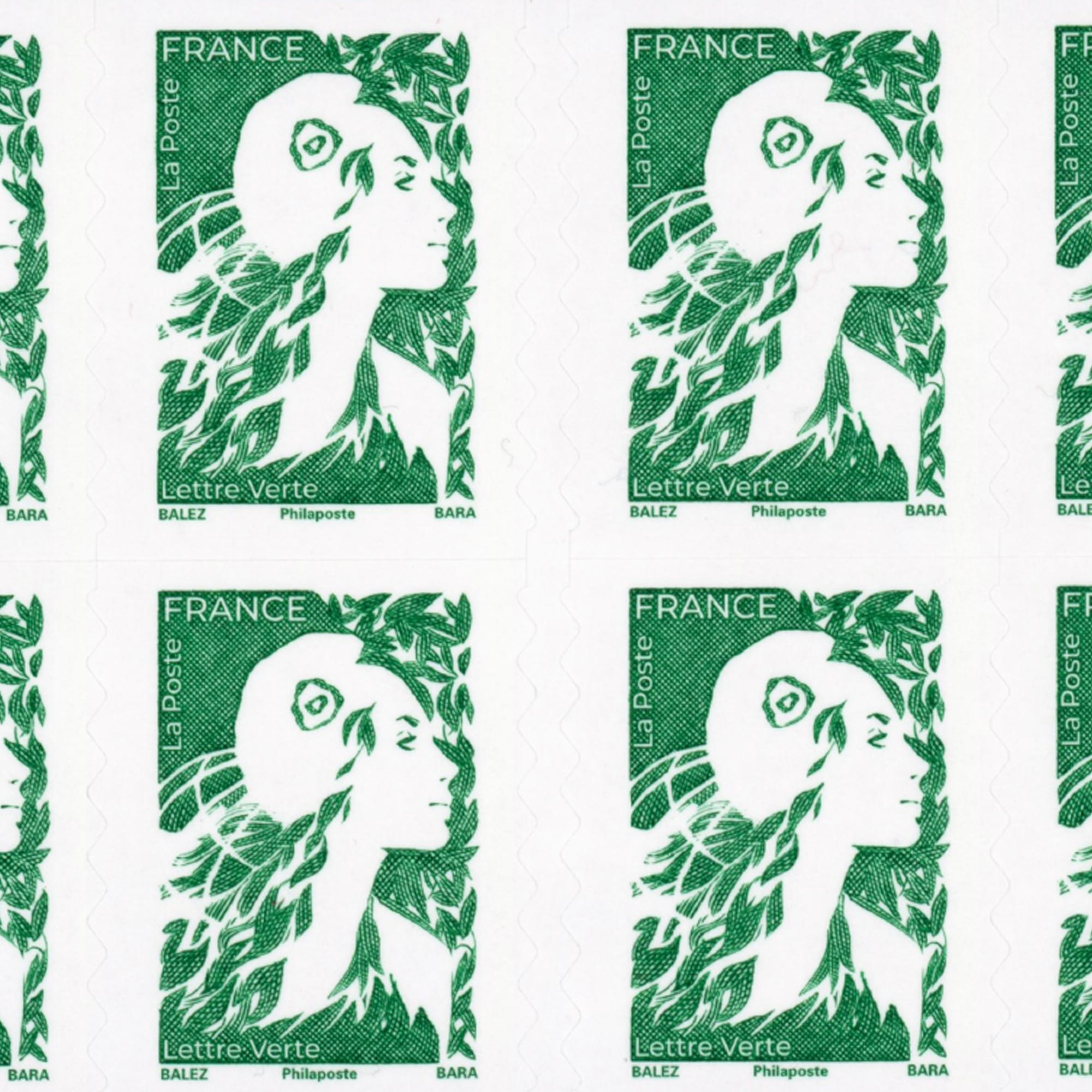 CARNET FRANCE 2358-C17 MARIANNE VERTE DE BALEZ 12 TIMBRES POUR AFFRANCHIR 20g