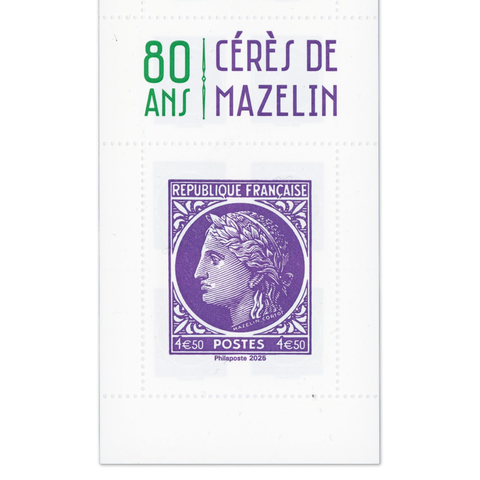 FRANCE CARNET COMPO VARIABLE N°1536 - 80 ANS CÉRÈS DE MAZELIN NEUFS** 2025