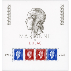 FRANCE BLOC FEUILLET F5861MARIANNE DE DULAC 1945-2025 TIMBRES NEUFS** ANNÉE 2025