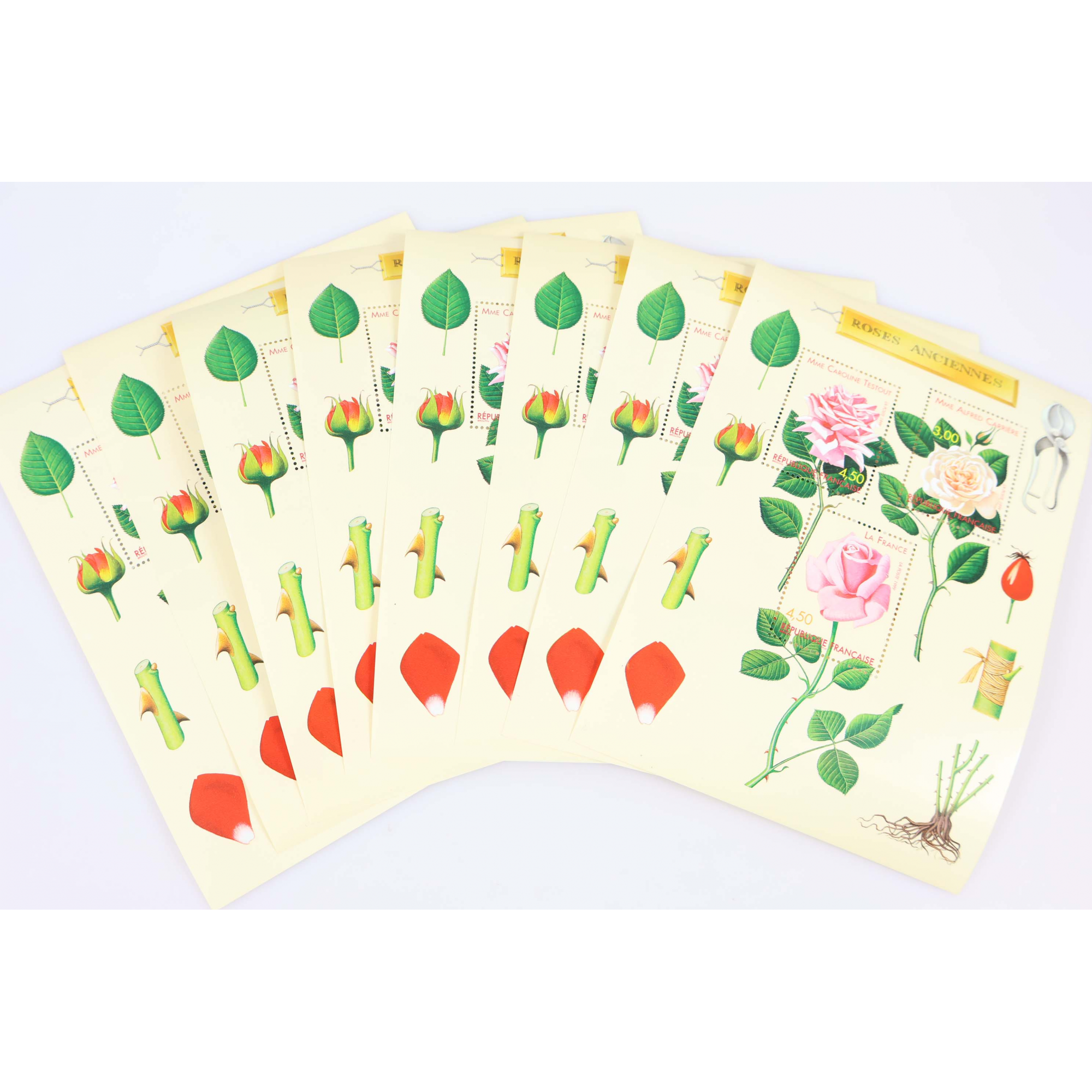 LOT 40 BLOCS N° 24 ROSES ANCIENNES, TIMBRES NEUFS** FRANCS VALEUR FACIALE 73.17€