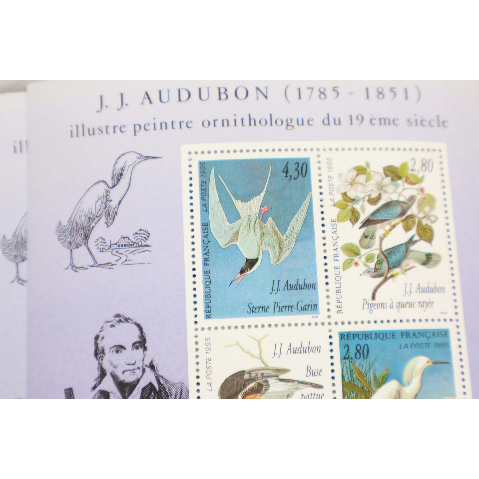 LOT 40 BLOCS N° 18 J.J AUDUBON, TIMBRES NEUFS** EN FRANCS VALEUR FACIALE 87.20€