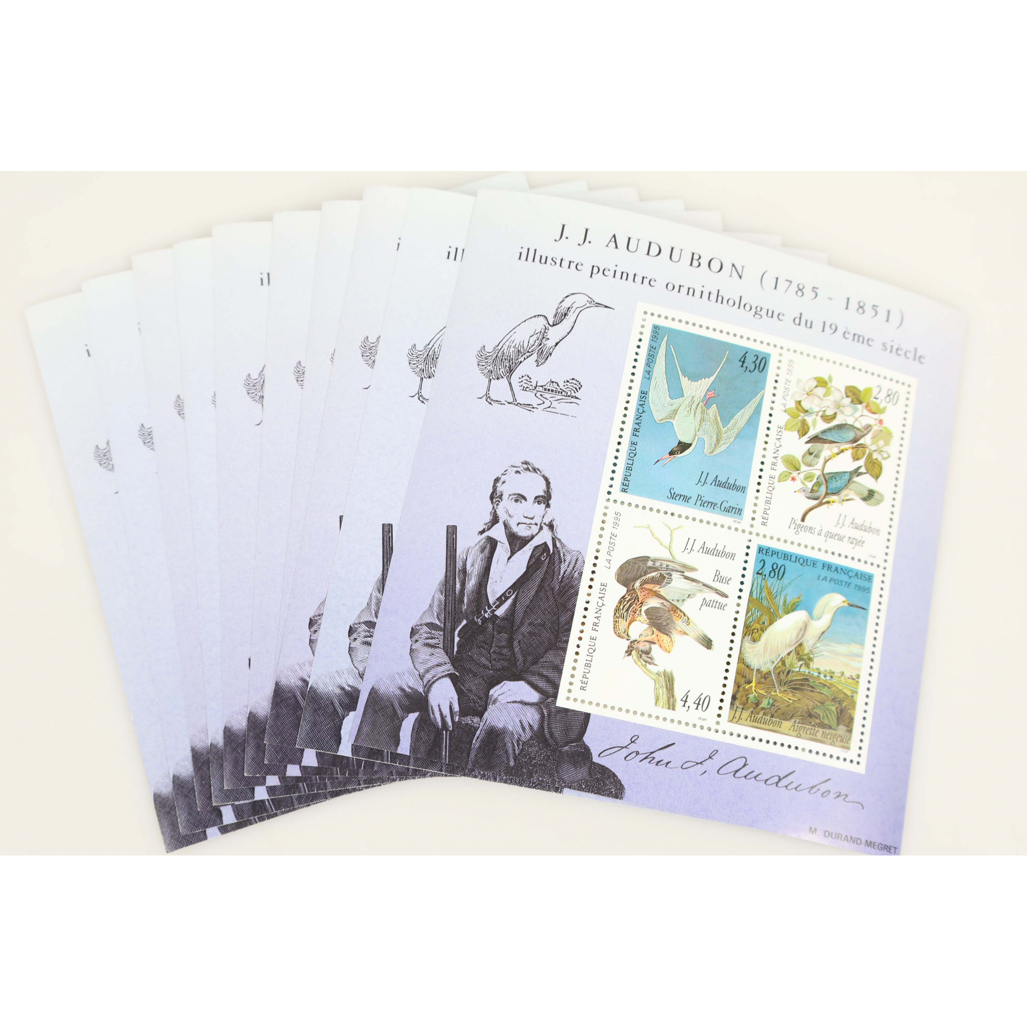 LOT 40 BLOCS N° 18 J.J AUDUBON, TIMBRES NEUFS** EN FRANCS VALEUR FACIALE 87.20€