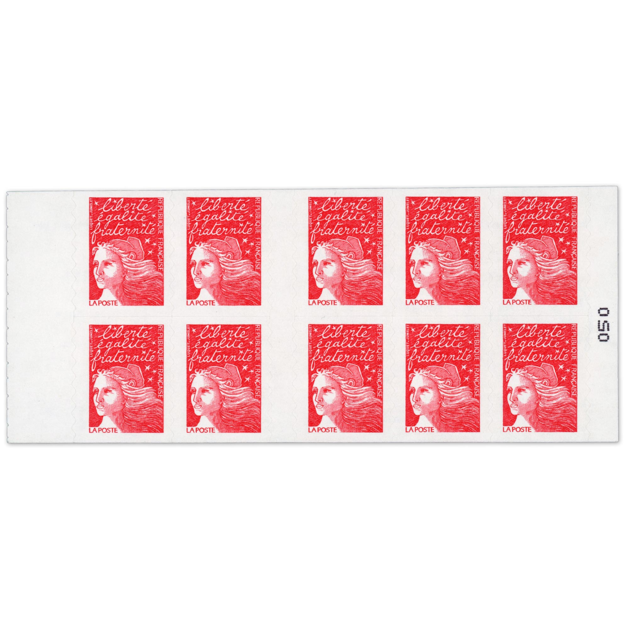 CARNET FRANCE 3085a-C5 DE 10 TIMBRES POUR AFFRANCHIR MARIANNE ROUGE DU 14 JUILLET