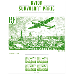AFFICHE FRANCE SALON DE PRINTEMPS 2025 - AVION SURVOLANT PARIS, NEUFS** LUXE