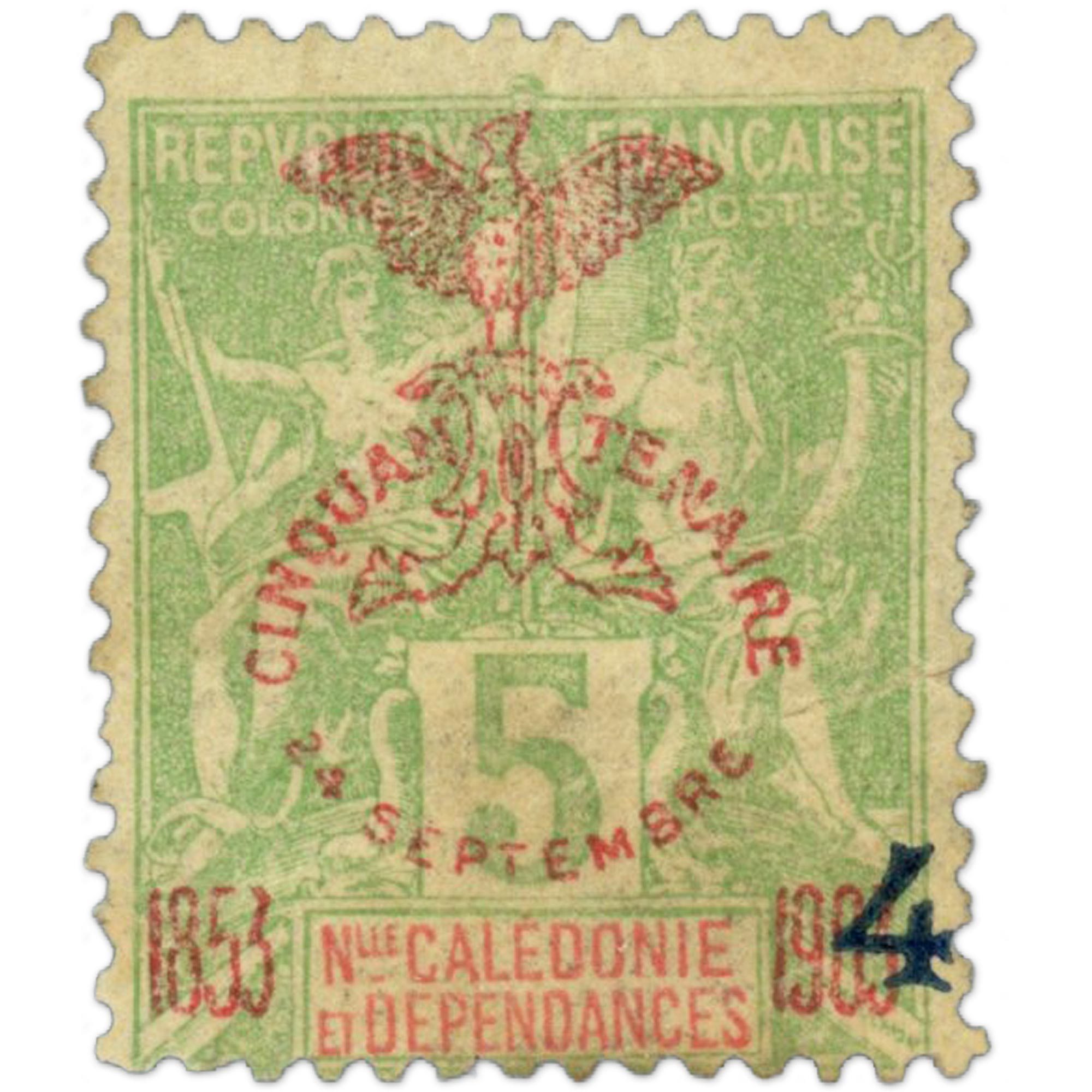 COLONIES NOUVELLE CALÉDONIE N° 83, TIMBRE NEUF* VARIÉTÉ SIGNÉ EXPERT CHEZ BRUN COLONIES NOUVELLE CALÉDONIE N° 83, TIMBRE NEUF* VARIÉTÉ SIGNÉ EXPERT CHEZ BRUN