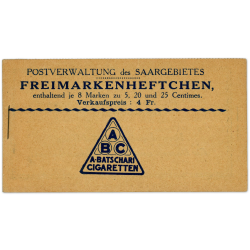CARNET TIMBRES SARRE N° C84 NEUFS** SIGNÉ EXPERT CHEZ BRUN COTE 3150€ CERTIFICAT