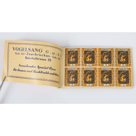 CARNET TIMBRES SARRE N° C84 NEUFS** SIGNÉ EXPERT CHEZ BRUN COTE 3150€ CERTIFICAT
