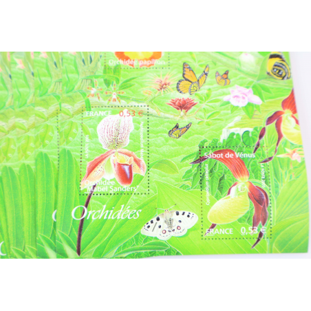 LOT DE 35 BLOCS N° 81 ORCHIDÉES - SÉRIE NATURE, TIMBRES NEUFS** FACIALE 85.05€