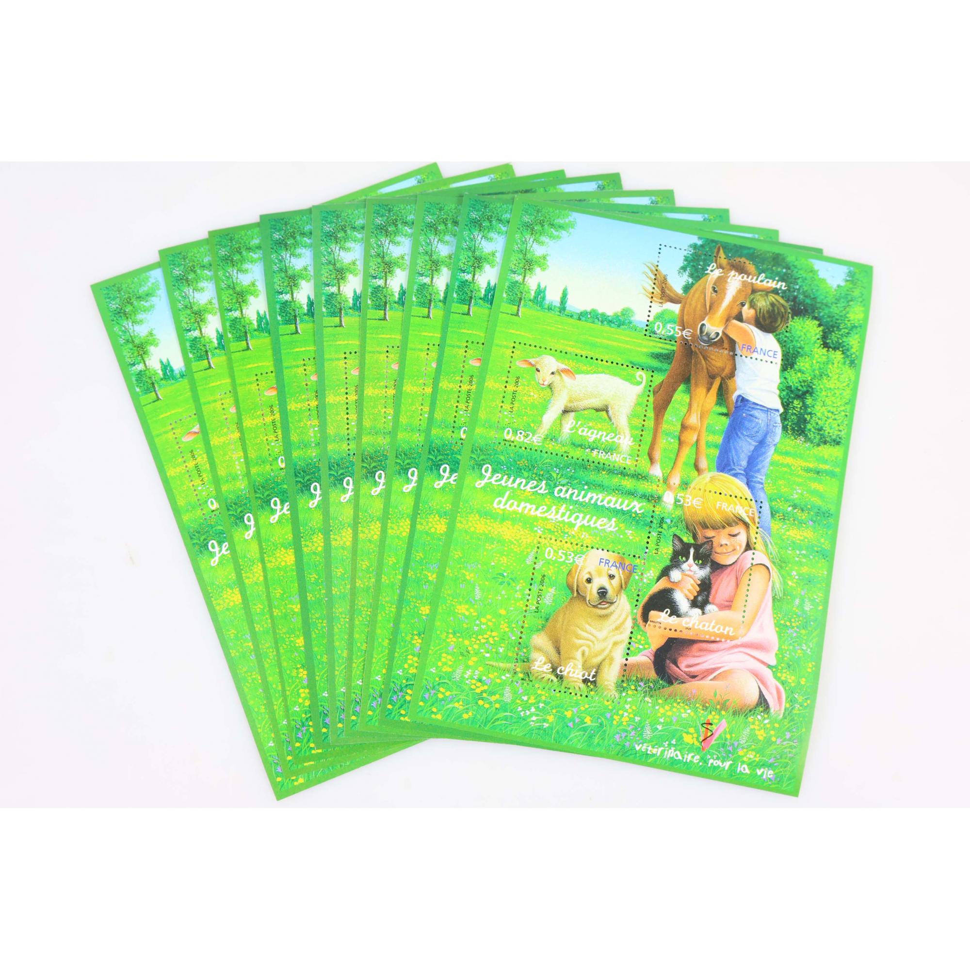 LOT DE 25 BLOCS N° 96 JEUNES ANIMAUX DOMESTIQUES, TIMBRES NEUFS** FACIALE 60.75€