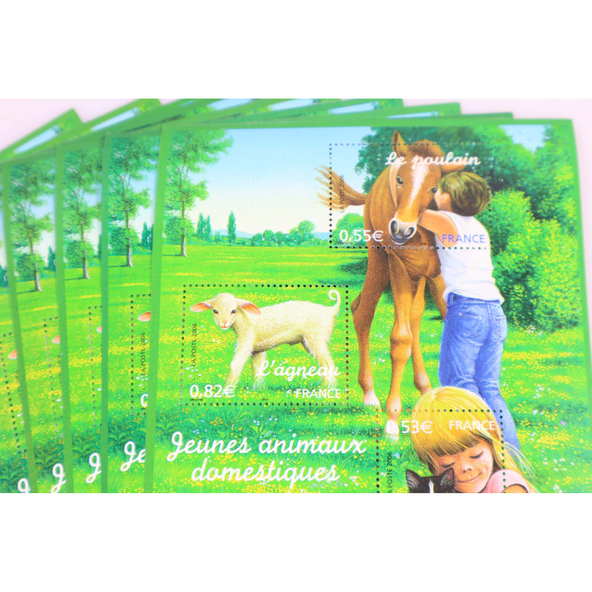 LOT DE 25 BLOCS N° 96 JEUNES ANIMAUX DOMESTIQUES, TIMBRES NEUFS** FACIALE 60.75€