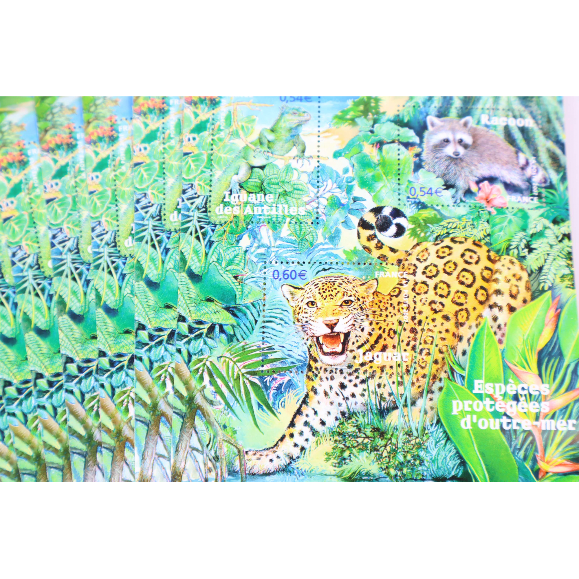 LOT 25 BLOCS N° 107 ESPÈCES PROTÉGÉES OUTRE-MER, TIMBRES NEUFS** FACIALE 63.50€