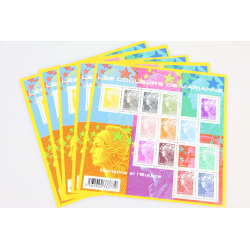 LOT DE 5 BLOCS N° F4409 LES COULEURS DE MARIANNE TIMBRES NEUFS** FACIALE 65.9€