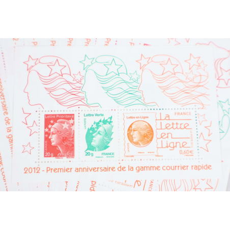 LOT DE 20 FEUILLETS N° F4687 LA LETTRE EN LIGNE, TIMBRES NEUFS** FACIALE 68.40€